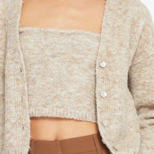 NWT Kourt Cropped Sweater Tank w/ Adjustable Straps S